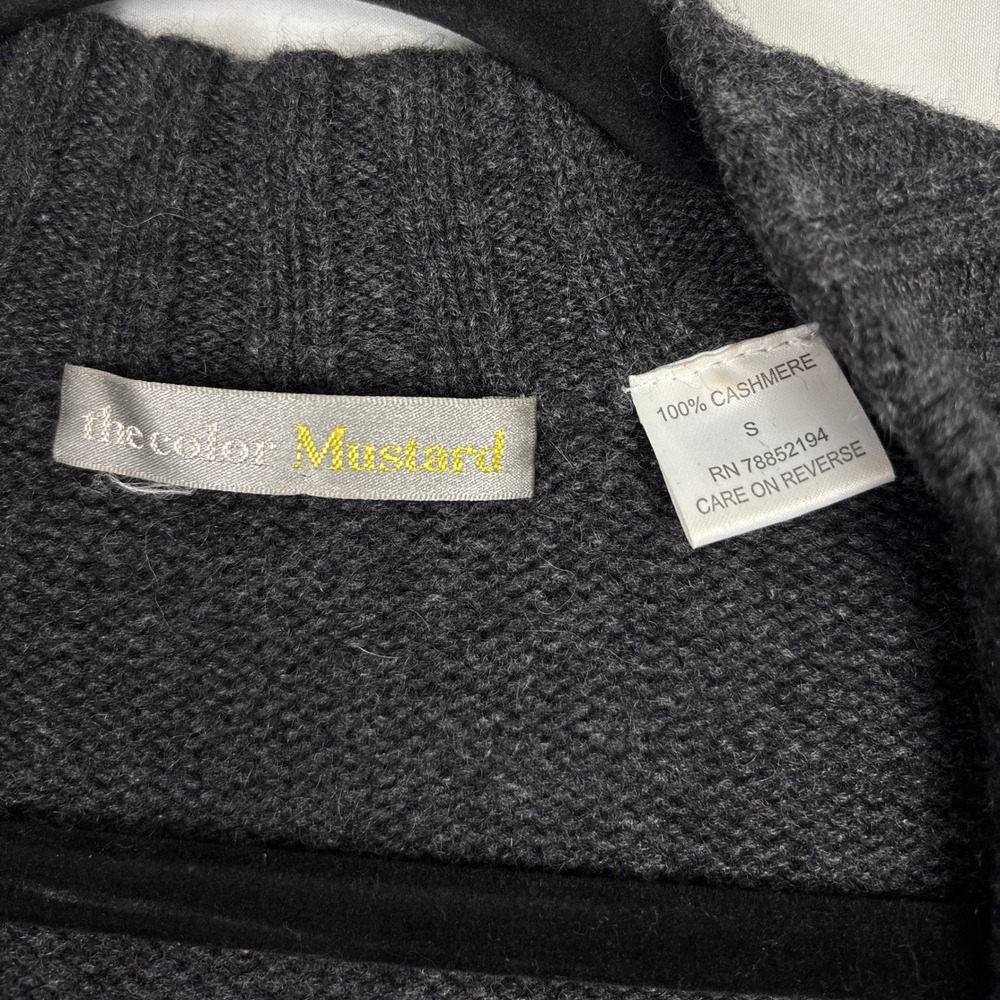 The Color Mustard Cashmere Long Sweater Vest Womens Small Gray Luxury Minimalist - Picture 8 of 13